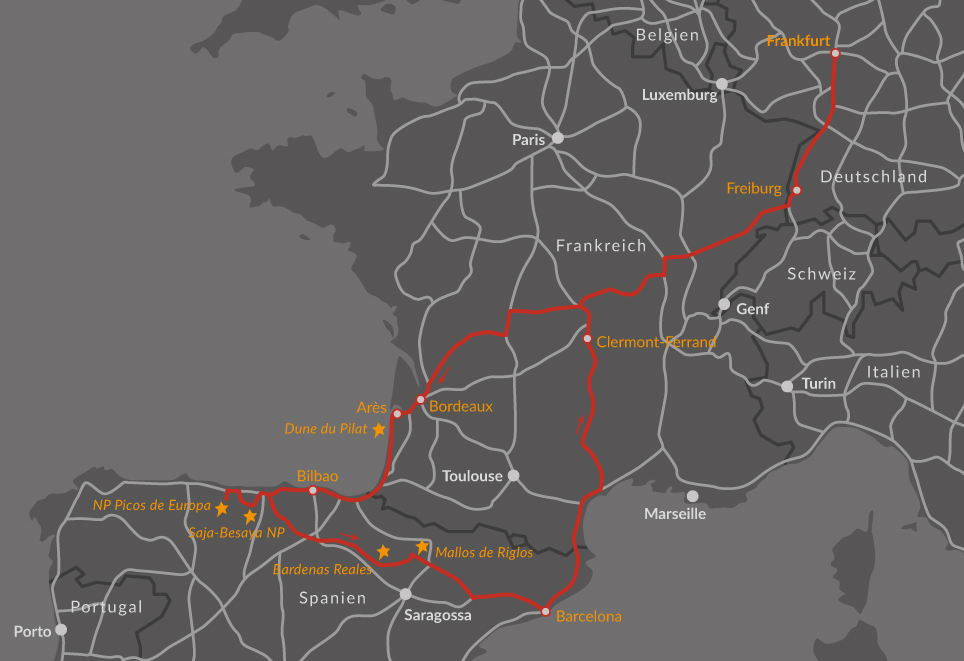Karte 1 zu Roadtrip durch Nordspanien