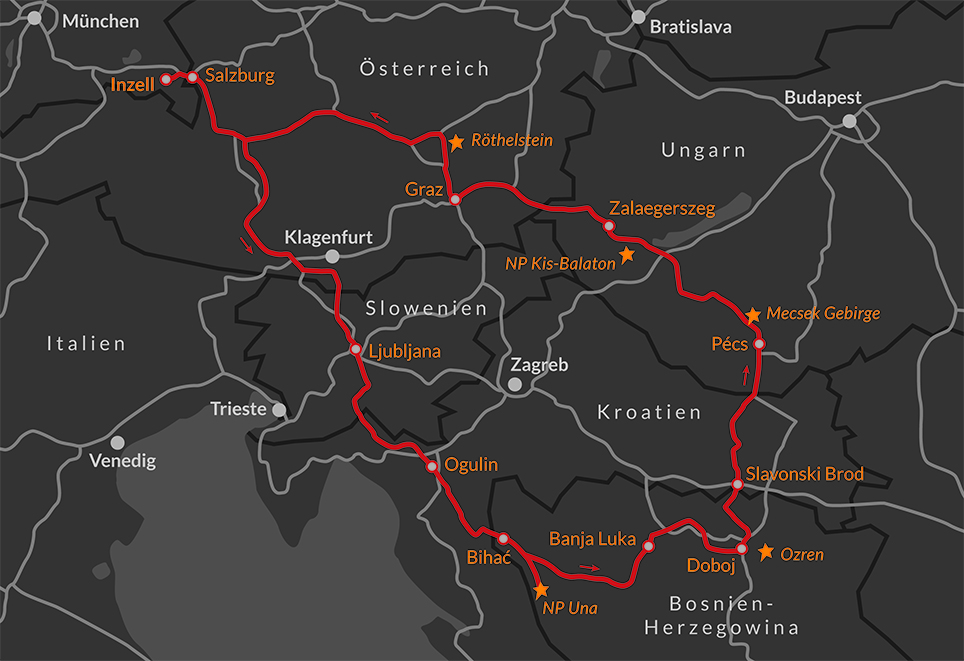 Karte 1 zu Balkan-Roadtrip