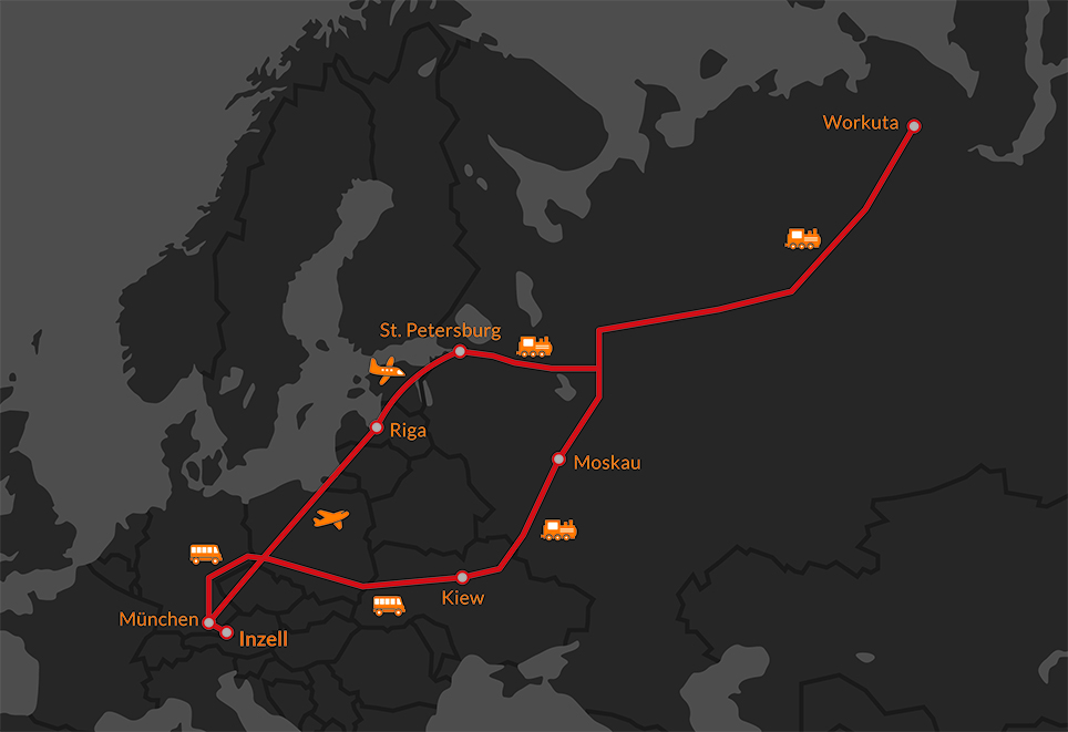 Karte 1 zu Русский для продвинутых - Eine Reise in den Polarural