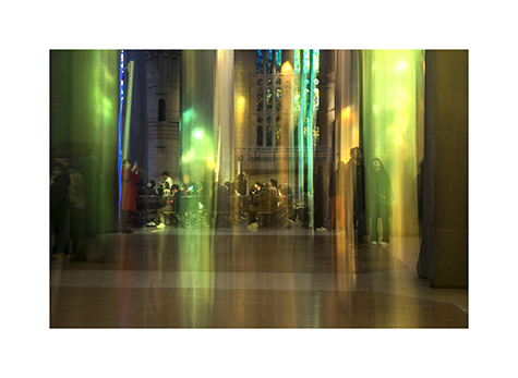 Sagrada Familia in Barcelona im Farbrausch