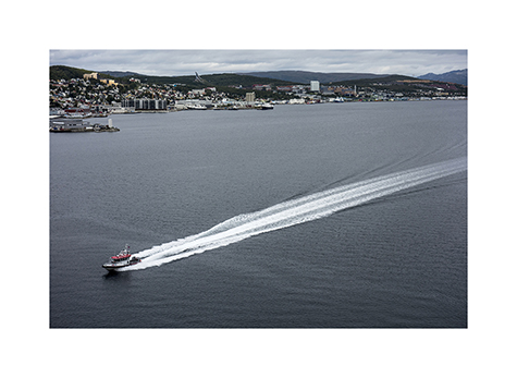 Ein Schnellboot in Tromsø in Norwegen