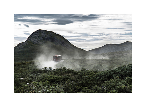 Ein Bus auf dem Rueckweg nach Kangerlussuaq in Groenland