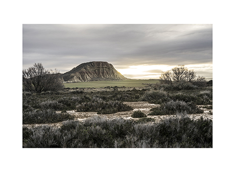 Sonnenaufgang in den Bardenas Reales in Spanien