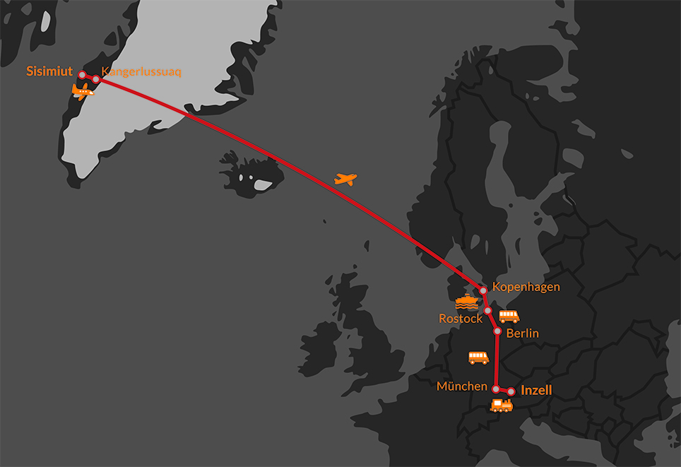Karte-Arctic-Circle-Trail-Anreise