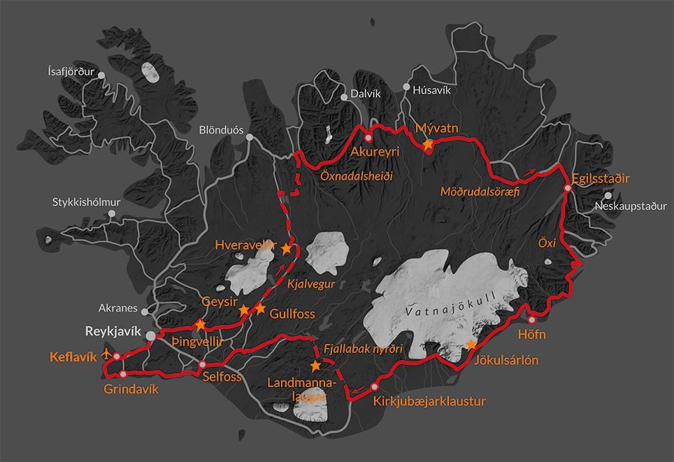 Karte-Radreise-Island