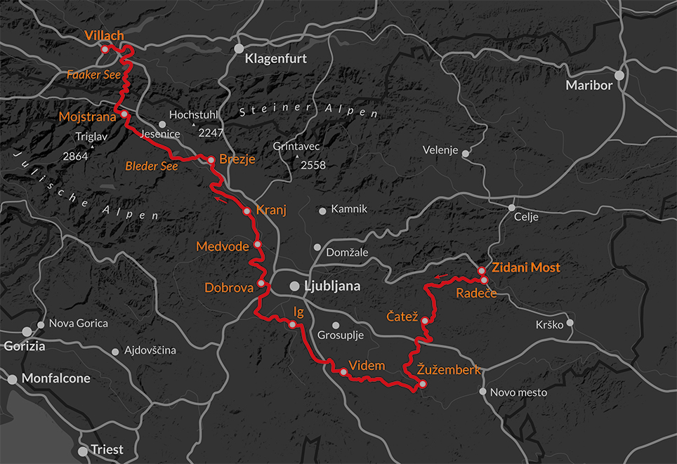 Karte-Radreise-Slowenien