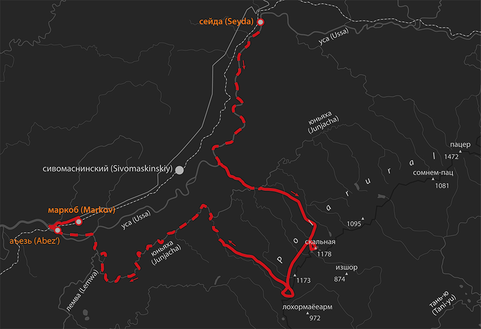 Karte-Expedition-Polarural-Russland